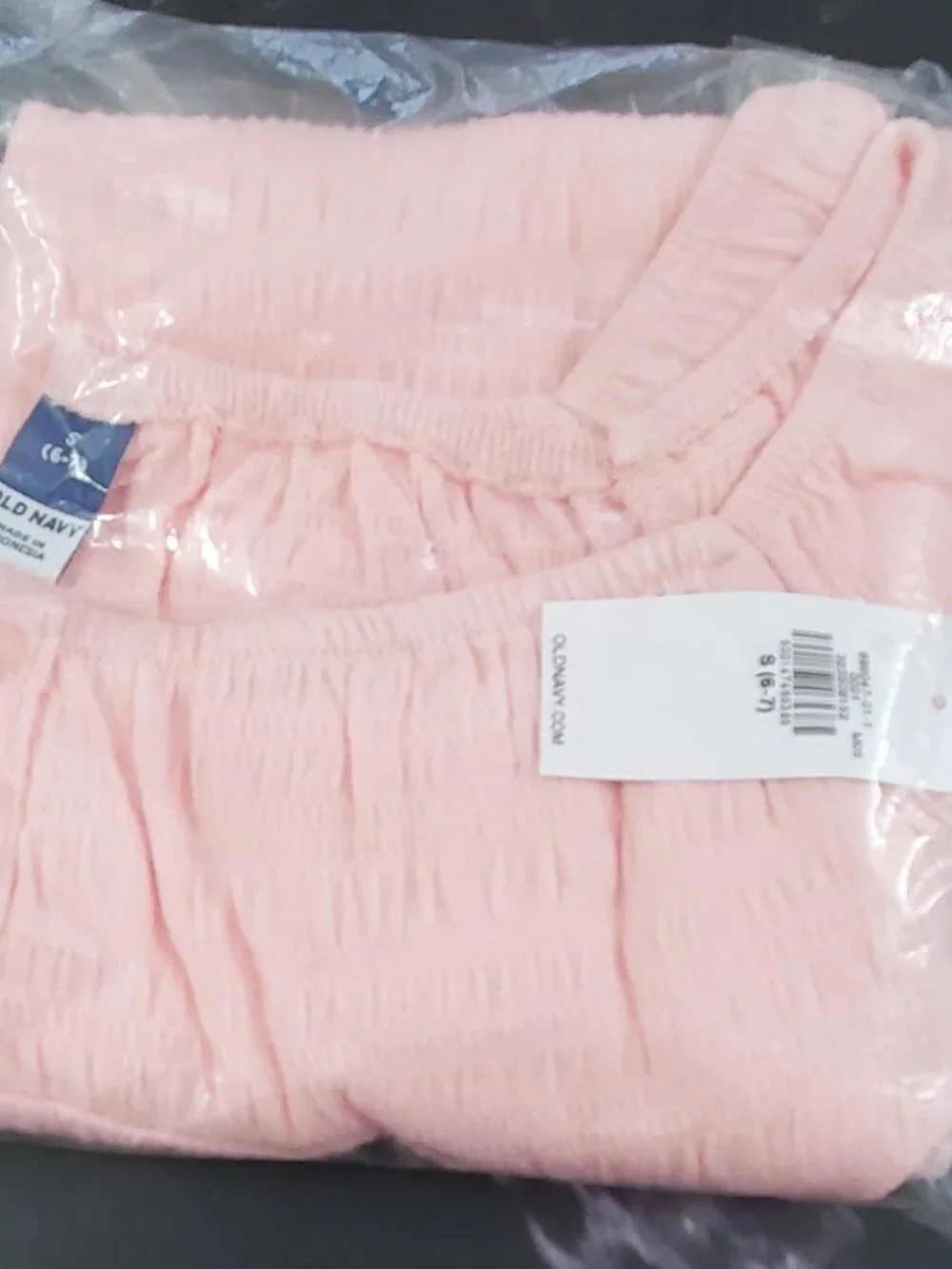Smocked Jersey Henley Dress for Girls by Old Navy Pink Size (S)6-7 New with Tags